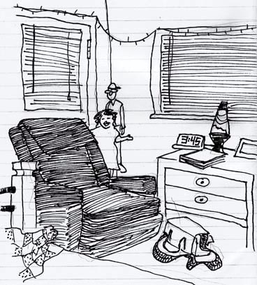  [Drawing of bedroom.] 