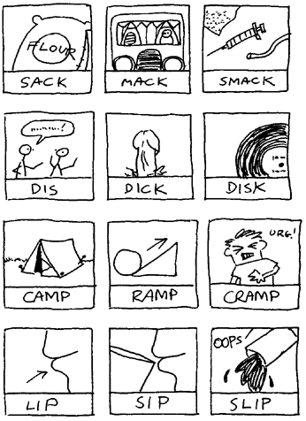  [sack + mack = smack] 